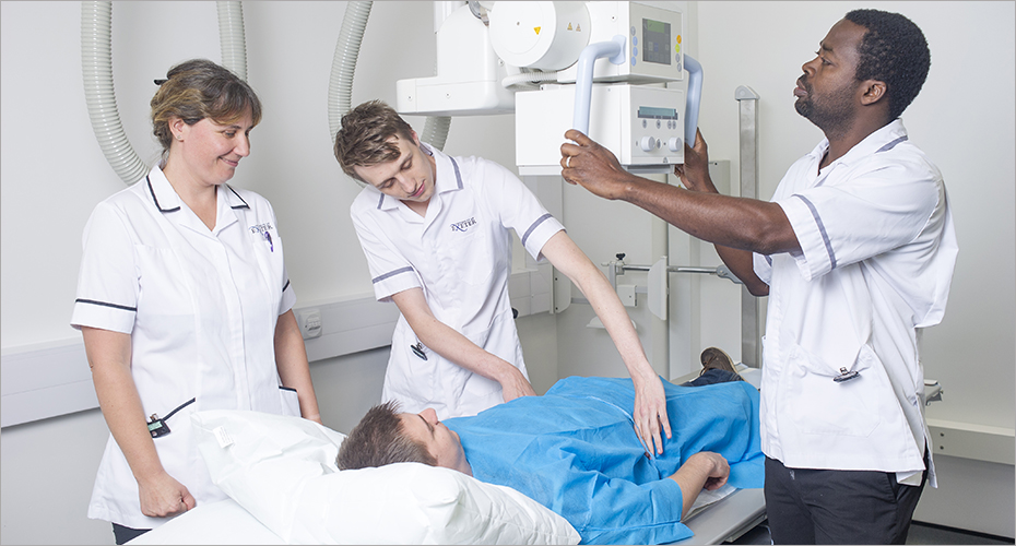 Nurses with a patient